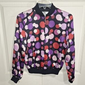 Vintage S.L.B. Petites Polka Dot Bomber Jacket - Silk - S